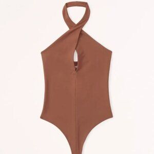 Abercrombie & Fitch Orange Asymmetrical Sleeveless Bodysuit